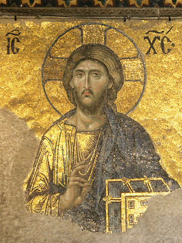 Господь Вседержитель. Фреска в храме святой Софии в Константинополе.