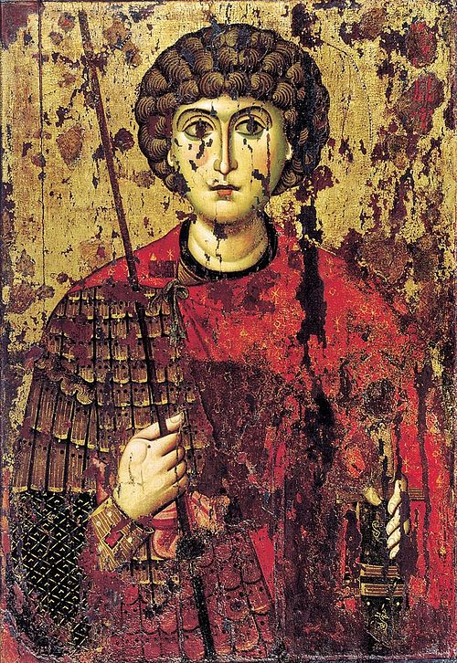 Великомученик Георгий. XII век. XII в.; местонахождение: Россия. Москва. Успенский собор Московского Кремля
